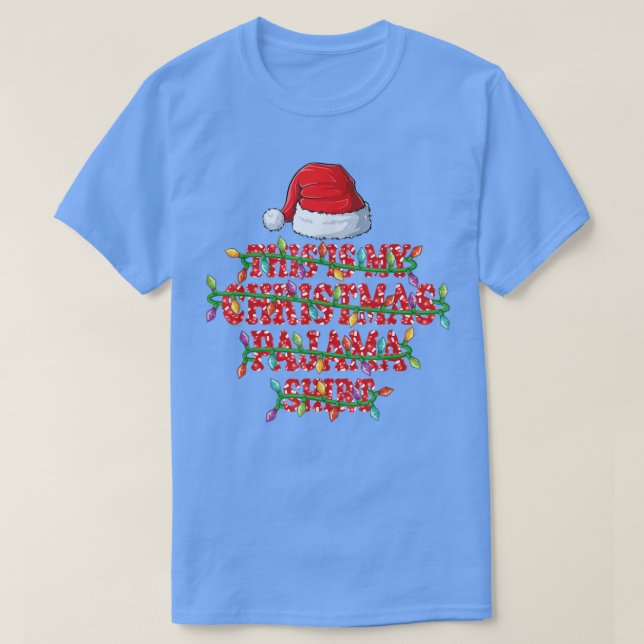 Camiseta Este É O Meu Natal Pajama Shirt Xmas Lights Famili (Frente do Design)