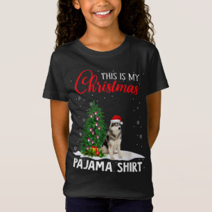 Camiseta Este É O Meu Natal Pajama Siberian Husky Xmas Do