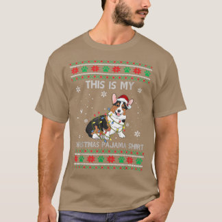 Camiseta Este É O Meu Natal Pajama Tricolor Corgi Pjs Xm