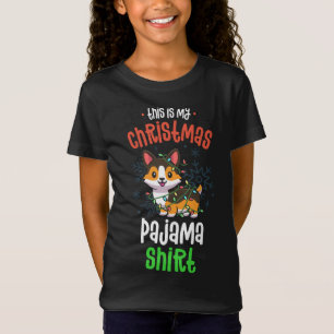 Camiseta Este É O Meu Natal Pajama Tricolor Corgi Pjs Xma