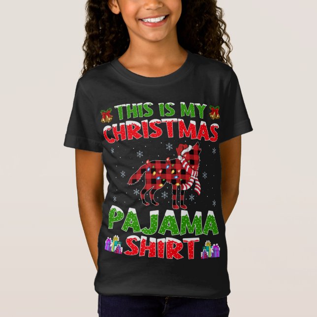 Camiseta Este É O Meu Natal Pajama Wolf (Frente)