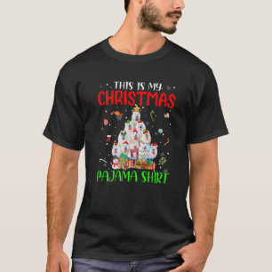 Camiseta Este É O Meu Natal Pajama Xmas Tree American Esk