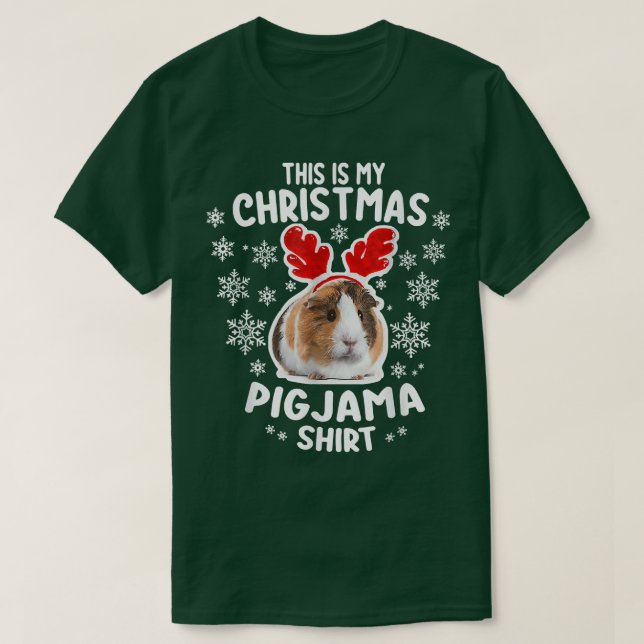 Camiseta Este É O Meu Natal Pigjama Guiné Pig (Frente do Design)