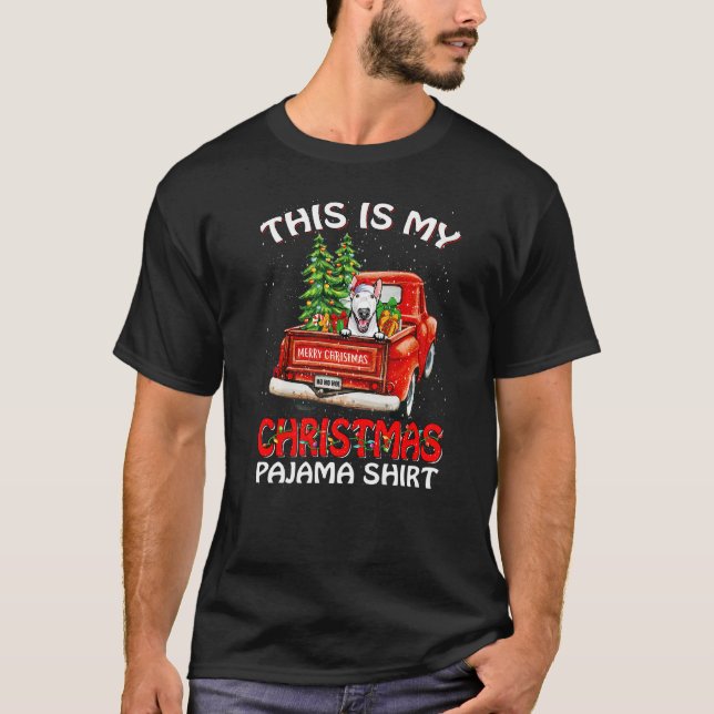 Camiseta Este É O Meu Natal, Pjama Bull Terrier Truck Re (Frente)