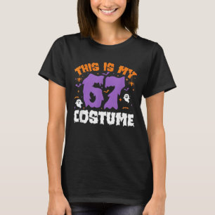 Camiseta Este é o meu número 6 7 do meu traje de Halloween