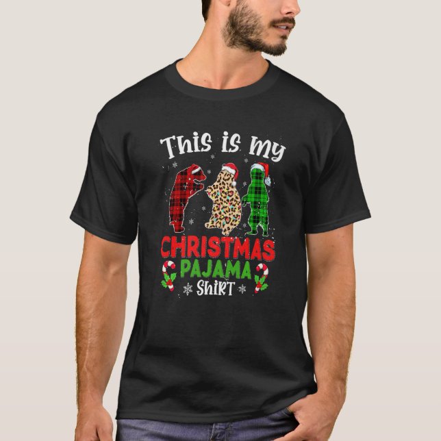 Camiseta Este É O Meu Pai De Natal Animais Do Urso Leopardo (Frente)