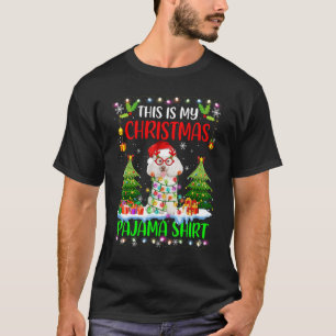Camiseta Este É O Meu Pai De Natal Pajama Poodle Dog Santa