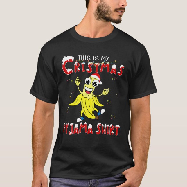 Camiseta Este É O Meu Pajama De Natal - Banana De Natal Eng (Frente)