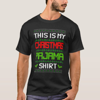 Camiseta Este É O Meu Pajama De Natal - Mulheres De Natal F