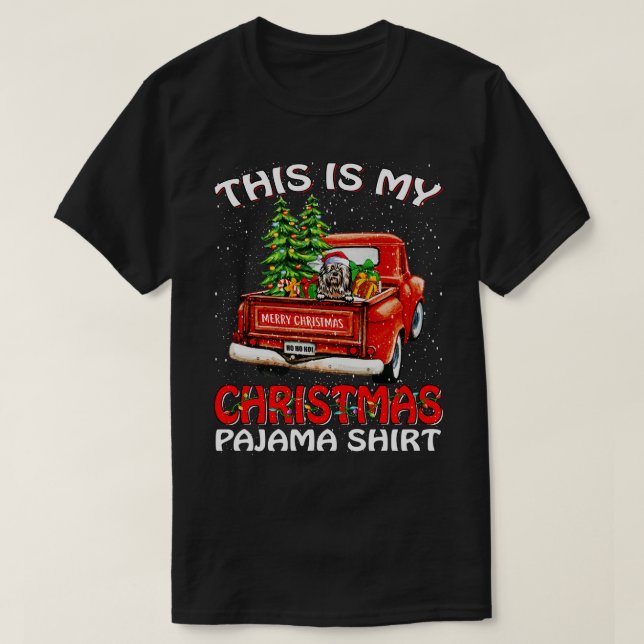Camiseta Este É O Meu Pajama De Natal, Shirt Sheepdog Truck (Frente do Design)
