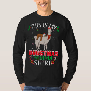 Camiseta Este É O Meu Papais noeis De Natal Pajama Sloth Ri