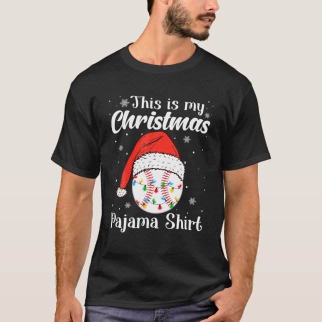 Camiseta Este É O Meu Passado De Natal De Baseball (Frente)
