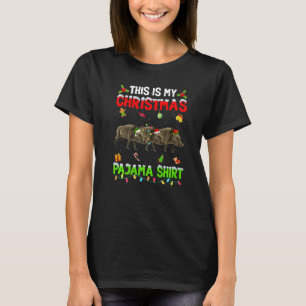 Camiseta Este é o meu pijama de Natal Xmas Boar Squad