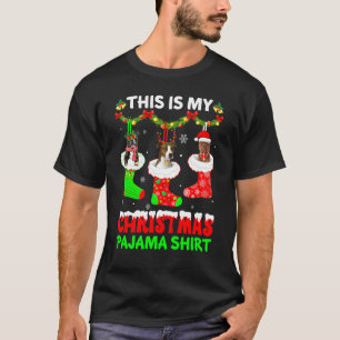 Camiseta Este é o meu Pitbull de Natal de pijama Cachorro C
