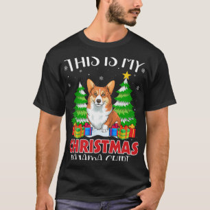 Camiseta Este É O Meu Pjama De Natal Corgi Dog Xmas Pjs