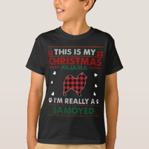 Camiseta Este É O Meu Pjama De Natal Samoyed Dog Owner Xmas