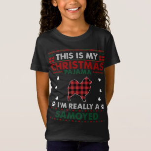 Camiseta Este É O Meu Pjama De Natal Samoyed Dog Owner Xmas