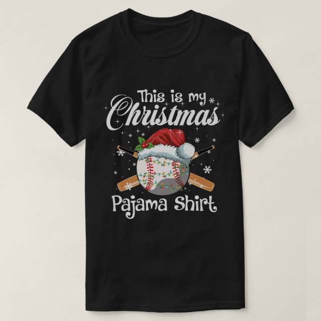Camiseta Este É O Meu Presente De Beisebol De Natal Para Ra (Frente do Design)