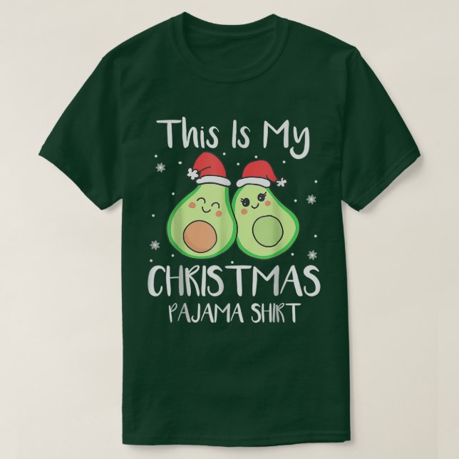 Camiseta Este É O Meu Presente De Natal Pajama Avocado Sobr (Frente do Design)