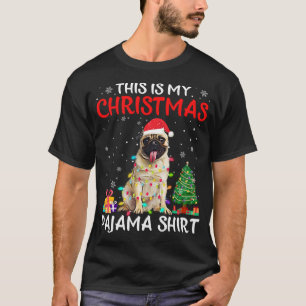 Camiseta Este É O Meu Pug De Natal Pajama Xmas Lights Costu