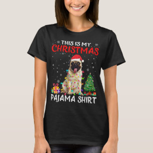 Camiseta Este É O Meu Pug De Natal Pajama Xmas Lights Costu
