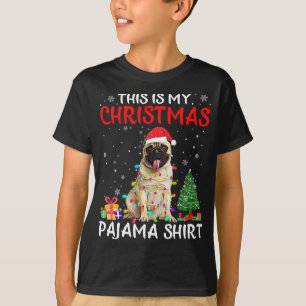 Camiseta Este É O Meu Pug De Natal Pajama Xmas Lights Costu