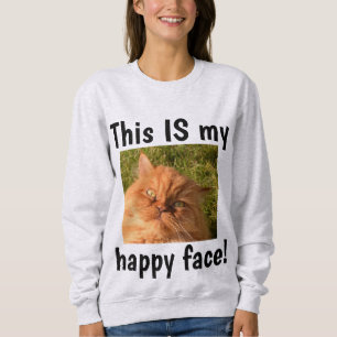 CAMISETA ESTE É O MEU ROSTO FELIZ CAMISEIRAS DE GATO PERSA