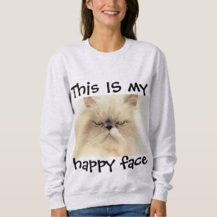 CAMISETA ESTE É O MEU ROSTO FELIZ CAMISEIRAS DE GATO PERSA