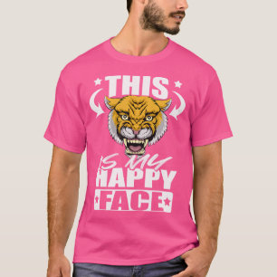Camiseta Este É O Meu Rosto Feliz Lion Montanha Engraçado