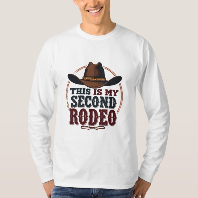 Camiseta Este é o meu segundo Rodeo Cowboy West Hat (Frente)