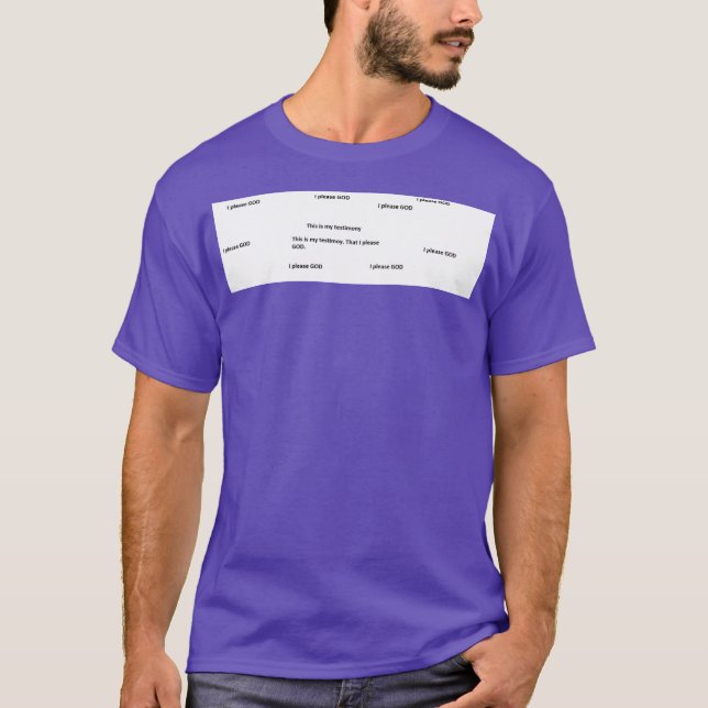 Camiseta Este é o meu testemunho. Que eu agrado a DEUS. (Frente)