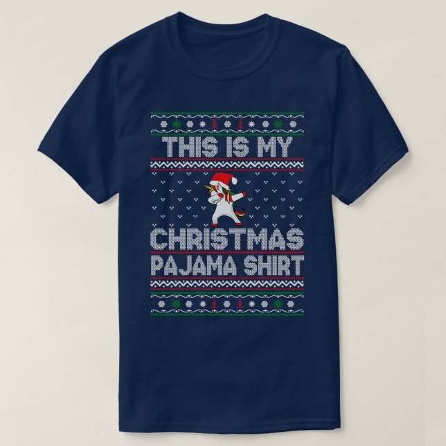 Camiseta Este É O Meu Unicórnio De Natal (Frente do Design)