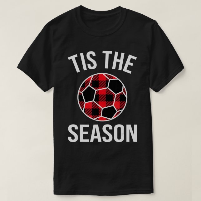 Camiseta Este É O Natal Da Bola De Futebol Da Xadrez Buffal (Frente do Design)