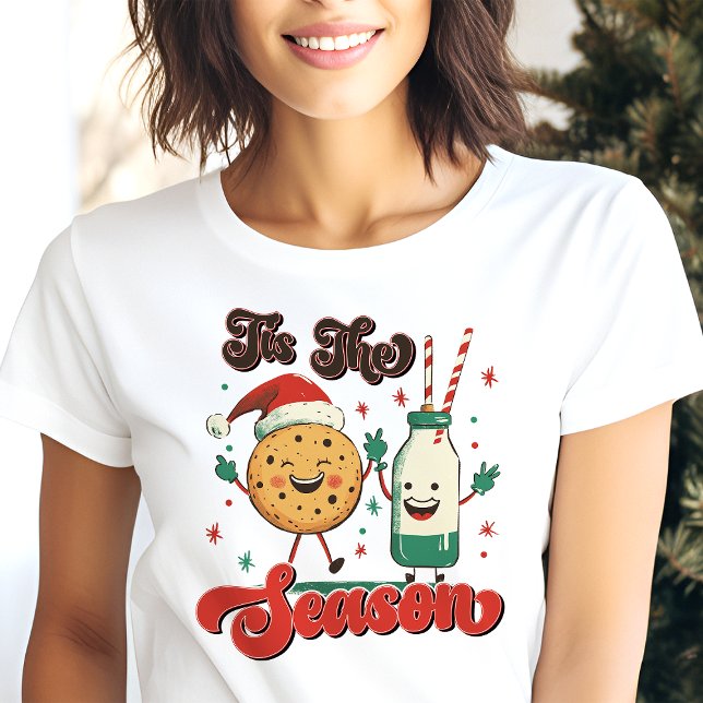 Camiseta Este é o Natal da temporada Cookie e Leite Engraça (Criador carregado)