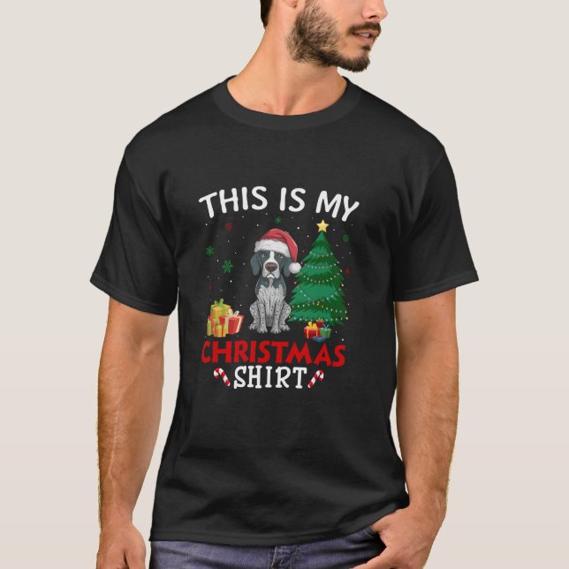Camiseta Este é o Natal do Meu Cachorro do Inglês Papai Noe (Frente)