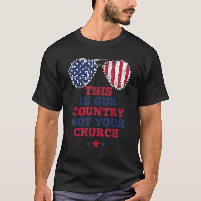 Camiseta Este É O Nosso País, Não A Sua Igreja, Bandeira Am (Frente)