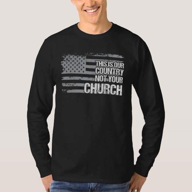 Camiseta Este É O Nosso País, Não A Sua Igreja, Bandeira Am (Frente)