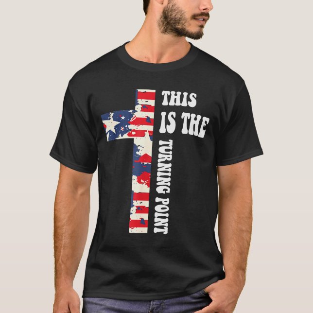 Camiseta Este É O Ponto de Mudança Design Cristão  (Frente)
