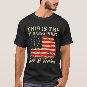 Camiseta Este É O Ponto de Mudança Fé Cristã Patriótica