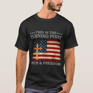 Camiseta Este É O Ponto de Mudança Fé Cristã Patriótica