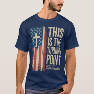 Camiseta Este é o Ponto de Virada Fé Patriótica EUA garota