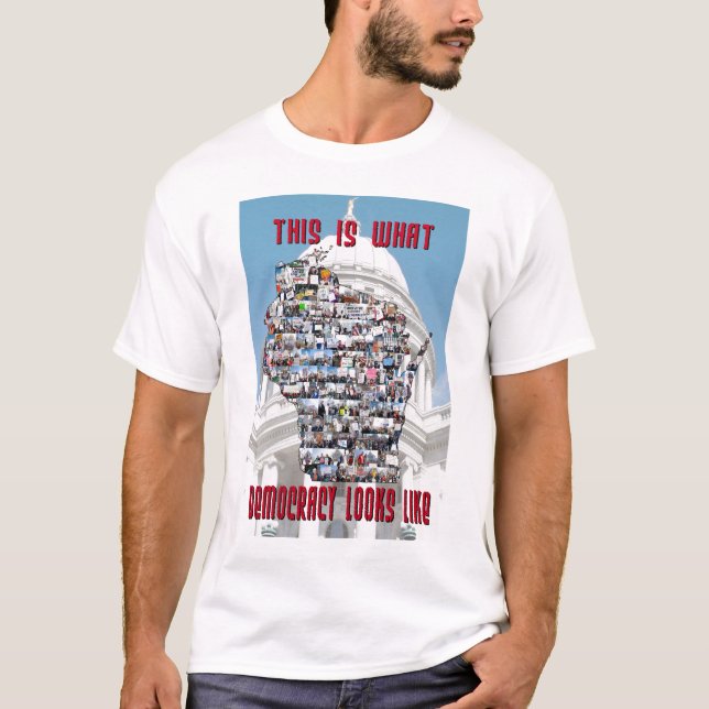 Camiseta Este é o que a democracia olha como (Frente)