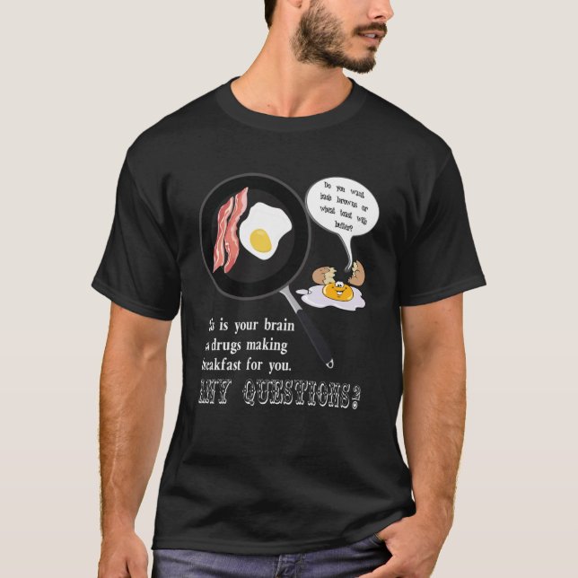 Camiseta Este é o seu cérebro no café da manhã com Fazeres  (Frente)