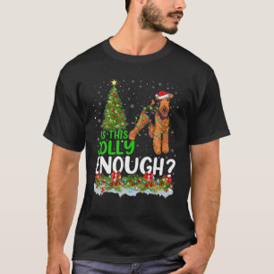 Camiseta Este É O Suficiente Papai noel Airedale Terrier Cr