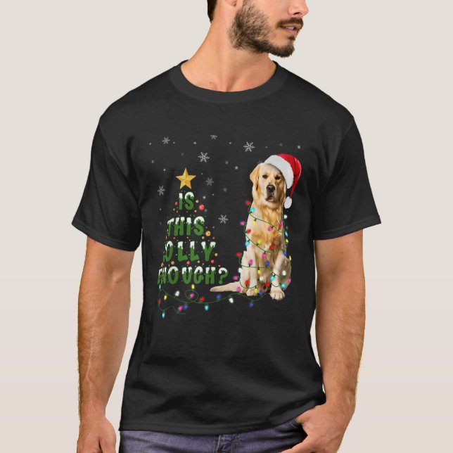 Camiseta Este É O Suficiente Papai noel De Luz De Retriever (Frente)
