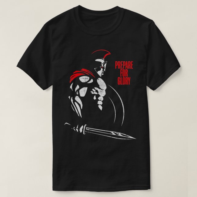 Camiseta Este é Sparta Warrior Armor Helmet Shield & Sword (Frente do Design)