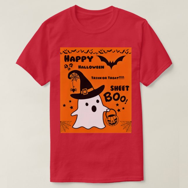 Camiseta Este é um Boo Sheet Feliz Halloween (Frente do Design)