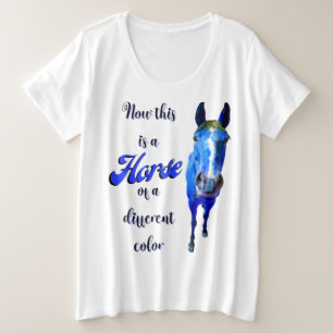 Camiseta Este É Um Cavalo De Cor Diferente Em Azul