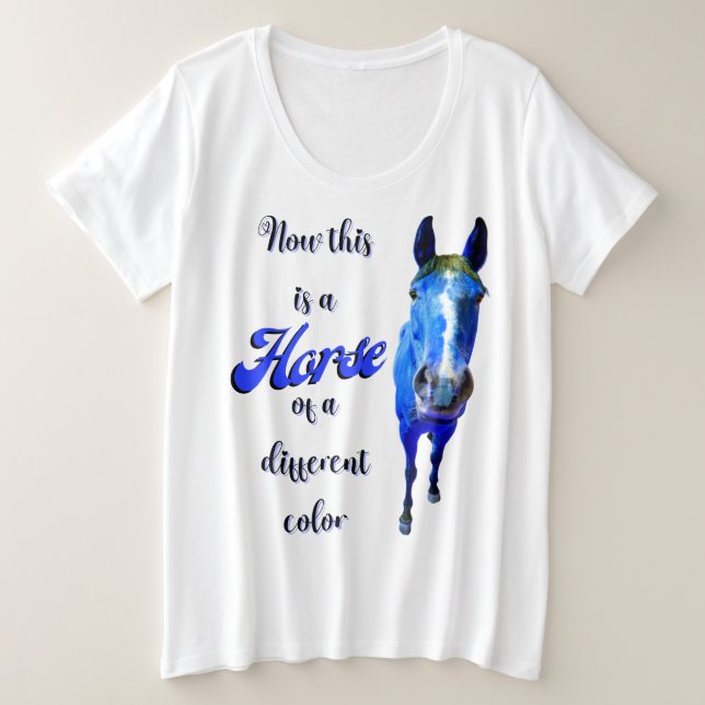 Camiseta Este É Um Cavalo De Cor Diferente Em Azul (Frente do Design)