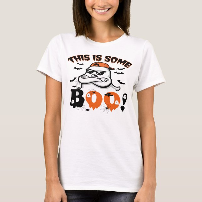 Camiseta Este É Um Fantasma Engraçado De Boo Halloween (Frente)